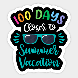 100 Days Of School Teacher Kids Summer Vacation Sticker